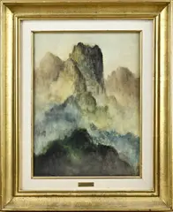 J.C. Windhorst, Berglandschap, Olieverf op linnen