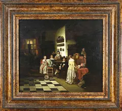 F.C. de Graaff, 17e Eeuws Hollands interieur, Olieverf op linnen