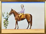 Aat Verhoog, Dame te paard, 1973, Olieverf op schilderskarton