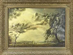 Landschap by R. Schuitema, Olieverf op linnen, sold Jan 2026