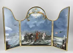 Geschilderd 3-luik, Apocalypse, Olieverf op panelen