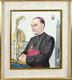 H. de Laat, Hollandse bisschop Bekkers, Aquarel op papier
