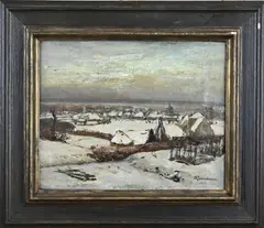 David Schulman, Wintergezicht, Olieverf op linnen