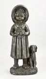 bronskleurig composiet figuur Gesigneerd, h 57,5 CM., Gesigneerd, bronskleurig composiet figuur