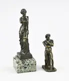 2x Bronzen figuur, 1900 - 1930