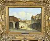 Petrus Gerardus Vertin, Hollands stadsgezicht, Olieverf op paneel