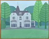 Klaas Bernink, Villa de Vieker in Lonneker, Acryl op linnen