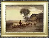 Fedor van Kregten, Herder met schapen, Olieverf op linnen