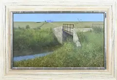 Peter Durieux, Landschap met brug, Olieverf op paneel