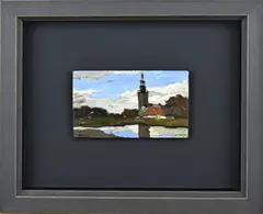 Ype Wenning, Hollands landschap, Olieverf op paneel