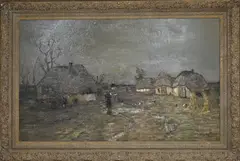 Kapitaal werk van Sientje Mesdag van Houten, Drentse boerderij, Olieverf op paneel