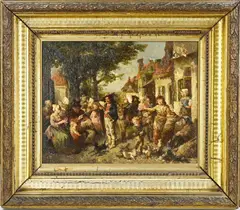 F.W. Zürcher, Dorpsfeest, Olieverf op paneel