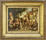 F.W. Zürcher, Dorpsfeest, Olieverf op paneel