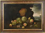 Ongesigneerd? 18e Eeuw, Stilleven in landschap, Olieverf op linnen