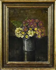 Lies Arntzenius, Bloemen, Olieverf op linnen