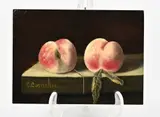 C. Cornelisz, Perziken op tafel, Olieverf op paneel