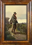 J.B. Gelibert, Jager op wandelpad, Olieverf op paneel