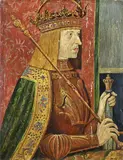 Onduidelijk gesigneerd, Portret koning, Olieverf op paneel