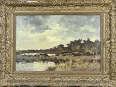 Anthony Keizer, Turfland in Drenthe, Olieverf op linnen