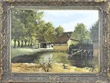Bertus Baayens, Watermolen bij Haaksbergen, Olieverf op linnen