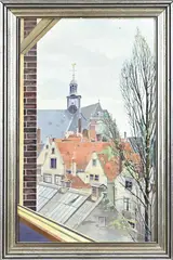 J. Visser, Jordaan Amsterdam, 1942, Olieverf op paneel