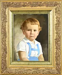 Gesigneerd Claus, Jongens portret, Olieverf op paneel