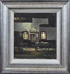 Jan H. Bolink, Twents boeren interieur, Olieverf op paneel
