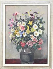 Bloemstilleven by Adam Potgieter, Olieverf op linnen, sold Oct 2025