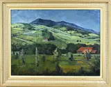 Carl van Niekerk, Landschap Frankrijk, Olieverf op linnen