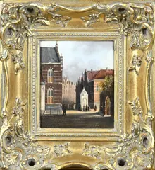 Monogram R.C.V., Hollands stadsgezicht, Olieverf op paneel