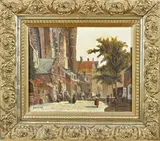 J. Westerhout, Stadsgezicht met figuren, Westerhout