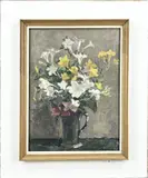 A. Potgieter, Bloemstilleven, Olieverf op linnen