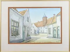 Hemels, Muurlinde Amersfoort, Aquarel op papier