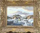 B. Veger, Winters landschap, Olieverf op linnen