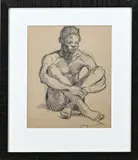 Piet Ouborg, Negroïde man, Potloodtekening op papier