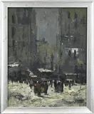 Jan Rijlaarsdam, Winters stadsgezicht Parijs, Olieverf op linnen