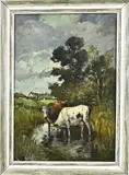 Koeien bij drenkplaats by Pieter in 't Hout jr., 1879 -, Pieter in 't Hout jr., 1879 - 1965, sold Oct 2025