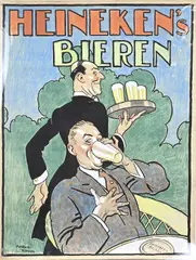 Pol Dom, Ontwerp reclame Heineken Bier, Zeldzame gouache/pastel