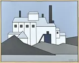 Klaas Bernink, Kalkfabriek, Acryl op linnen