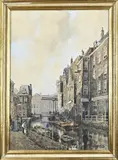 Herman C.A. Paradies, Zonnige Hollandse gracht, Aquarel op papier