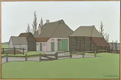 Klaas Bernink, Boerderij Oosterend (Drente), Acryl op linnen