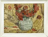 Jan Adam Zandleven, Gemberpot met bloemen, Olieverf op linnen