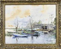 Herman C.A. Paradies, Kleine haven, Gouache op papier