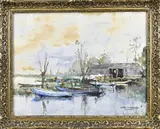 Herman C.A. Paradies, Kleine haven, Gouache op papier