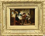 Onduid. gesign., Schilderij, Taveerne interieur, Olieverf op paneel