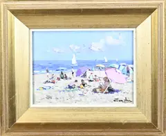 Strandgezicht by Niek Van der Plas, Olieverf op paneel, sold Jul 2025