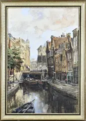 Herman C.A. Paradies, Hollandse gracht, Aquarel op papier
