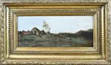 Théophile de Bock, Landschap met boerderij, Olieverf op paneel