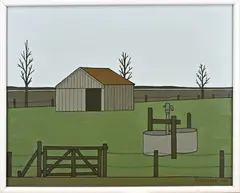 Klaas Bernink, Aamsveen, Acryl op linnen