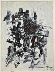 Ron Thomas, Abstract, Olieverf op linnen